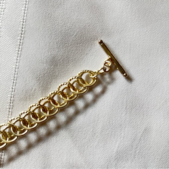 Chainmaille Rope & Smooth Texture Rings Bracelet Double Link Charm Bracelet - Picture 10 of 16